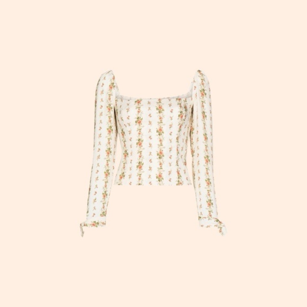 Reformation Ariana Top Floral Print Blouse